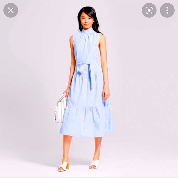 Who What Wear Dresses & Skirts - Who What Wear mock neck midi dress in stripes xs